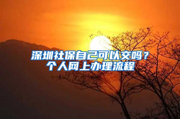 深圳社保自己可以交吗？个人网上办理流程