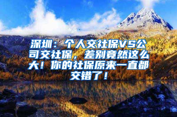 深圳：个人交社保VS公司交社保，差别竟然这么大！你的社保原来一直都交错了！