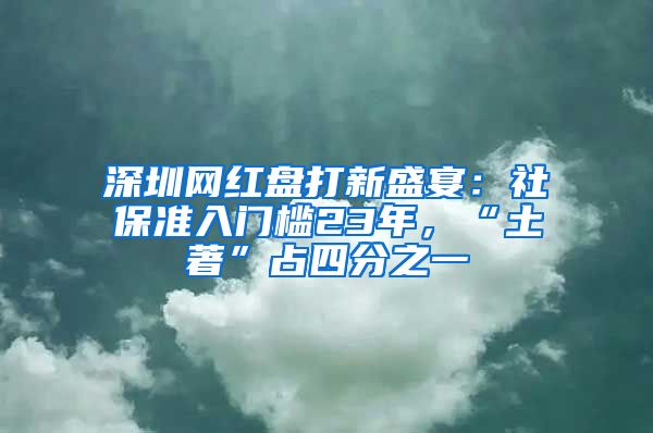 深圳网红盘打新盛宴：社保准入门槛23年，“土著”占四分之一