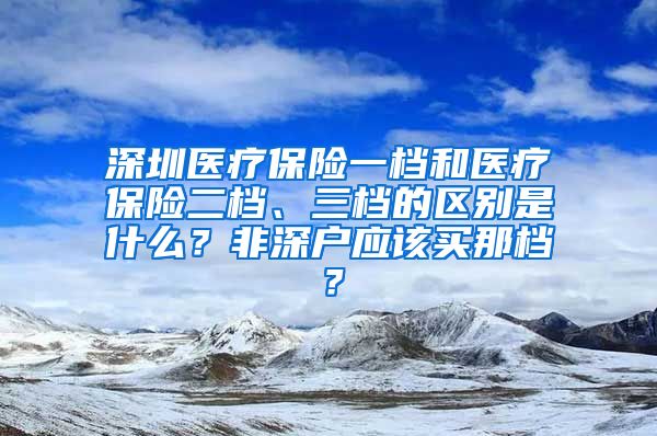 深圳医疗保险一档和医疗保险二档、三档的区别是什么？非深户应该买那档？