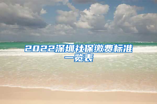 2022深圳社保缴费标准一览表