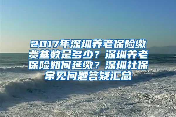 2017年深圳养老保险缴费基数是多少？深圳养老保险如何延缴？深圳社保常见问题答疑汇总