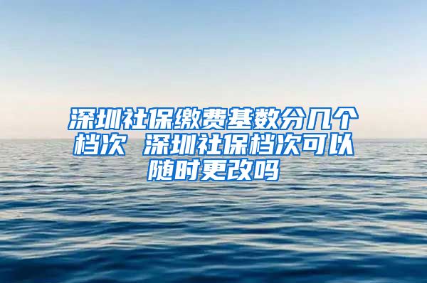 深圳社保缴费基数分几个档次 深圳社保档次可以随时更改吗