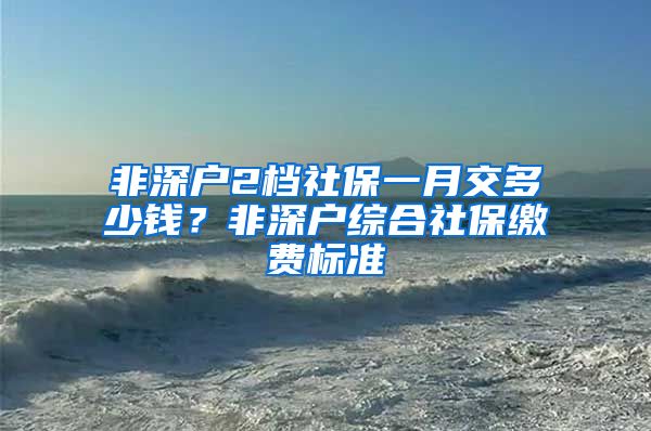 非深户2档社保一月交多少钱？非深户综合社保缴费标准