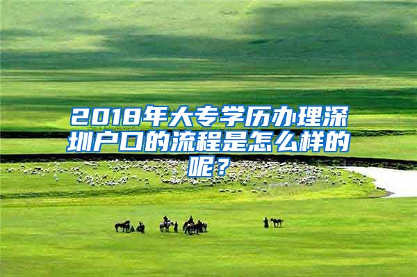 2018年大专学历办理深圳户口的流程是怎么样的呢？