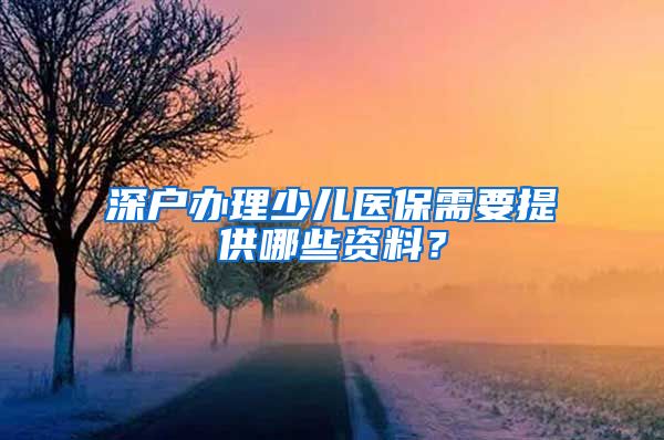 深户办理少儿医保需要提供哪些资料？