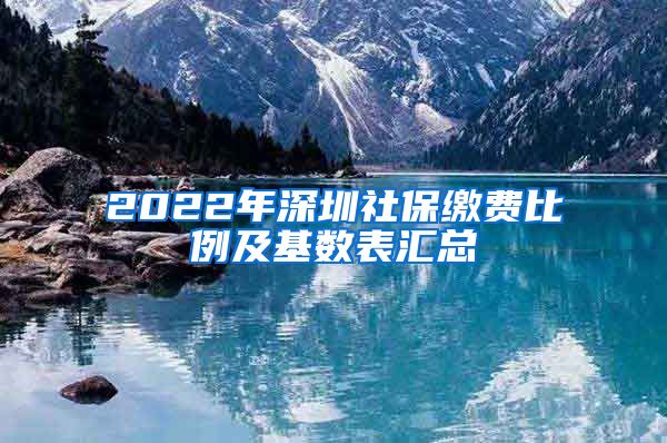 2022年深圳社保缴费比例及基数表汇总