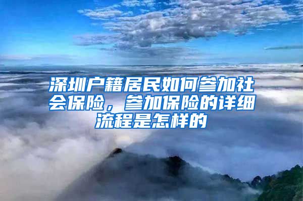 深圳户籍居民如何参加社会保险，参加保险的详细流程是怎样的