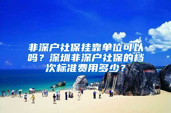 非深户社保挂靠单位可以吗？深圳非深户社保的档次标准费用多少？