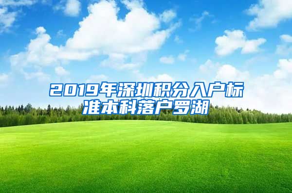 2019年深圳积分入户标准本科落户罗湖