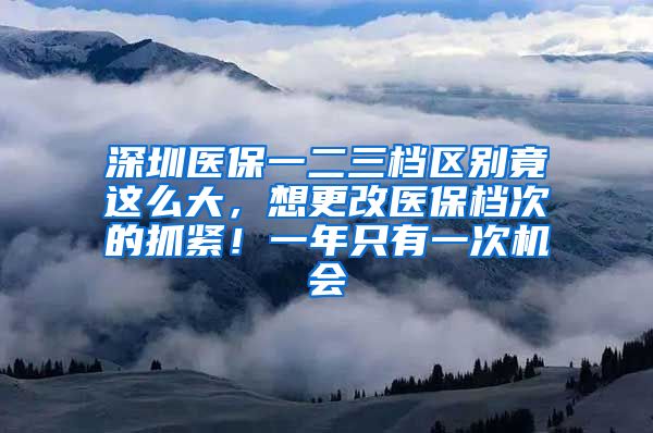 深圳医保一二三档区别竟这么大，想更改医保档次的抓紧！一年只有一次机会