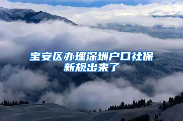 宝安区办理深圳户口社保新规出来了