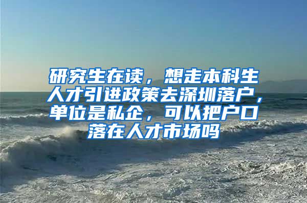 研究生在读，想走本科生人才引进政策去深圳落户，单位是私企，可以把户口落在人才市场吗