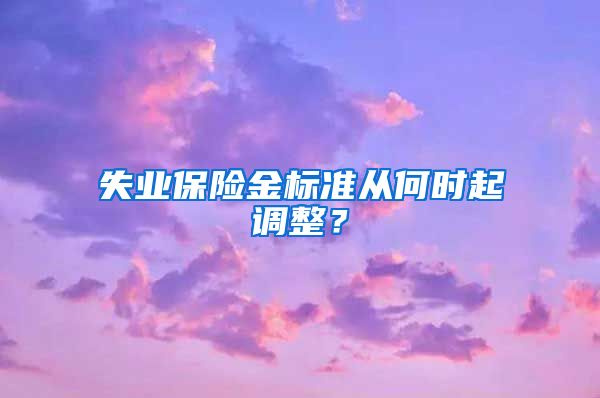 失业保险金标准从何时起调整？