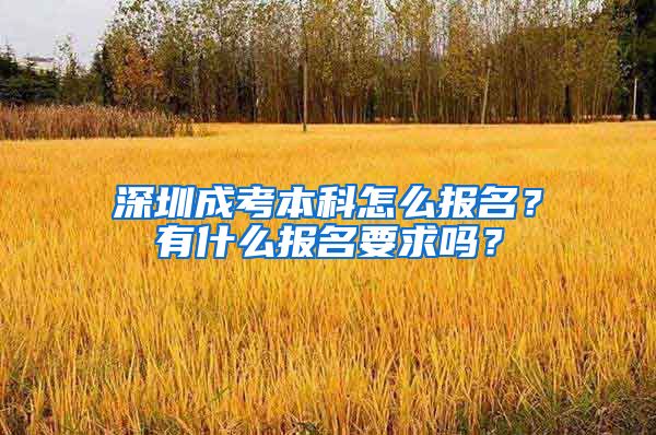 深圳成考本科怎么报名？有什么报名要求吗？