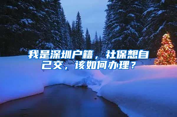 我是深圳户籍，社保想自己交，该如何办理？