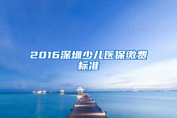 2016深圳少儿医保缴费标准