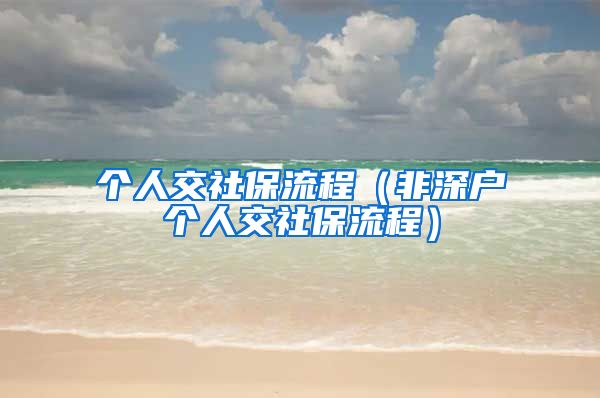 个人交社保流程（非深户个人交社保流程）