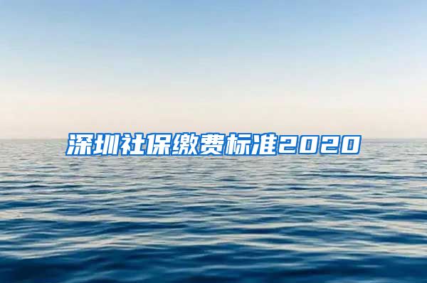 深圳社保缴费标准2020