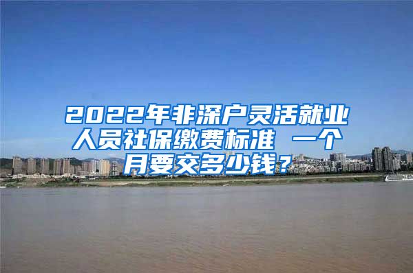 2022年非深户灵活就业人员社保缴费标准 一个月要交多少钱？