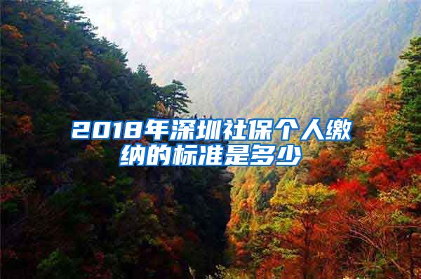 2018年深圳社保个人缴纳的标准是多少