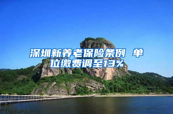 深圳新养老保险条例 单位缴费调至13%