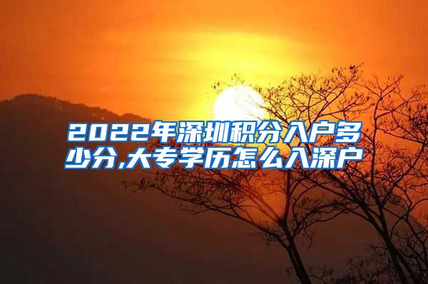 2022年深圳积分入户多少分,大专学历怎么入深户