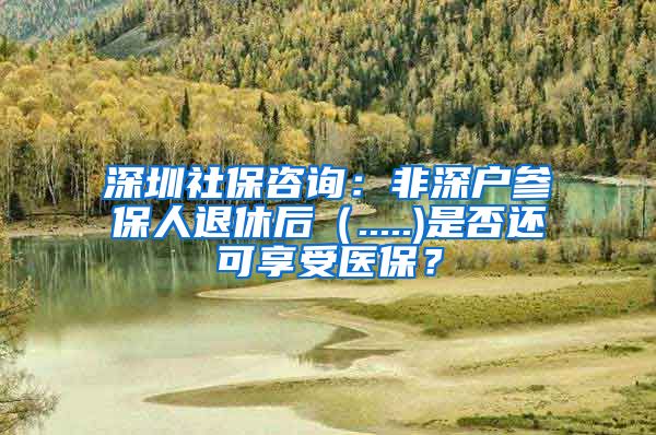 深圳社保咨询：非深户参保人退休后（.....)是否还可享受医保？