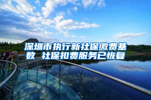 深圳市执行新社保缴费基数 社保扣费服务已恢复