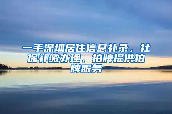 一手深圳居住信息补录，社保补缴办理，拍牌提供拍牌服务