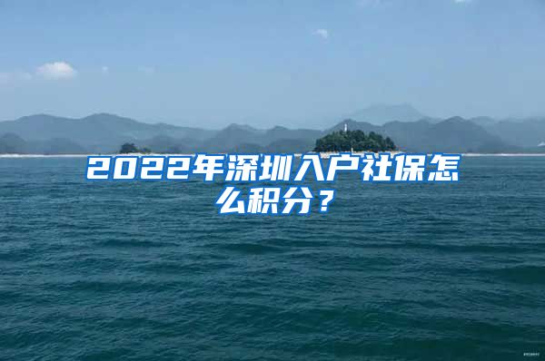 2022年深圳入户社保怎么积分？