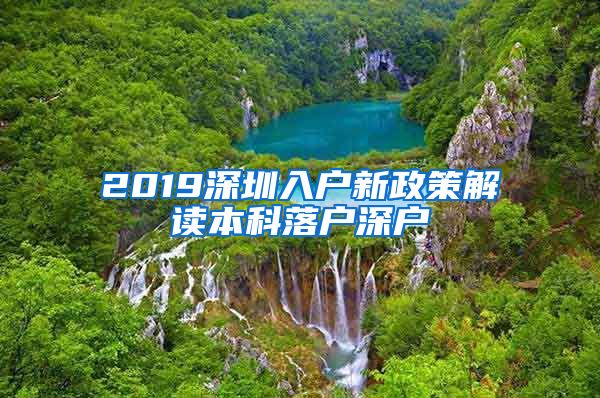 2019深圳入户新政策解读本科落户深户