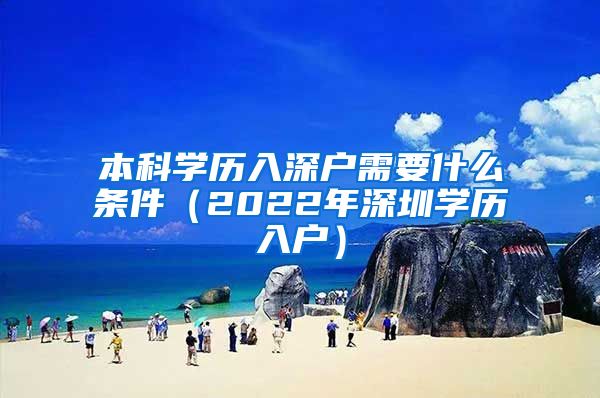 本科学历入深户需要什么条件（2022年深圳学历入户）