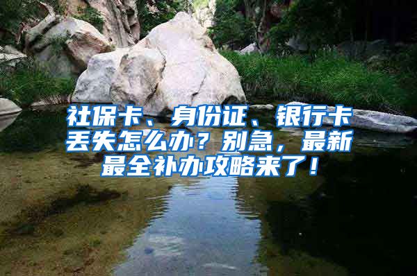 社保卡、身份证、银行卡丢失怎么办？别急，最新最全补办攻略来了！