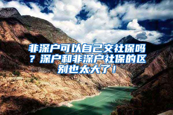 非深户可以自己交社保吗？深户和非深户社保的区别也太大了！