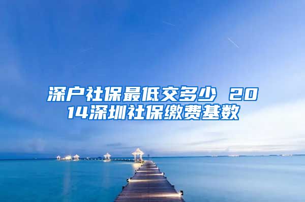 深户社保最低交多少 2014深圳社保缴费基数