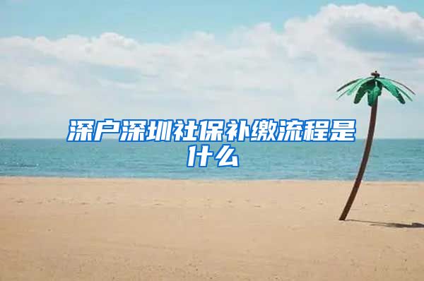 深户深圳社保补缴流程是什么