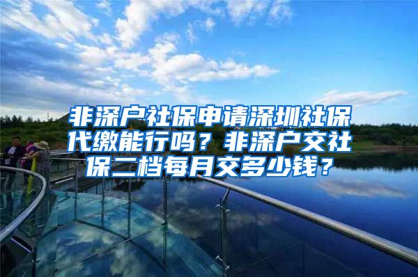 非深户社保申请深圳社保代缴能行吗？非深户交社保二档每月交多少钱？