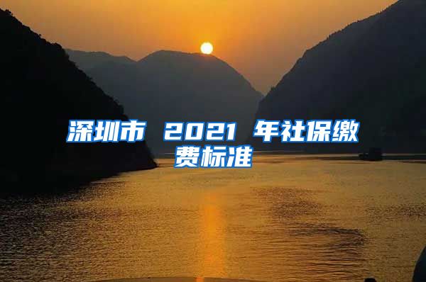 深圳市 2021 年社保缴费标准