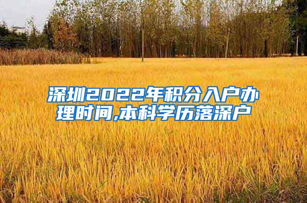 深圳2022年积分入户办理时间,本科学历落深户