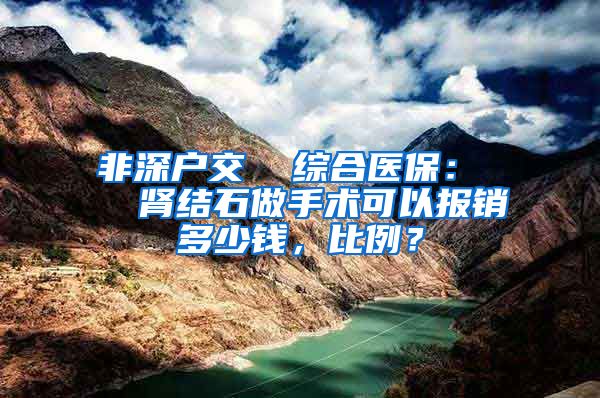 非深户交  综合医保：   肾结石做手术可以报销多少钱，比例？