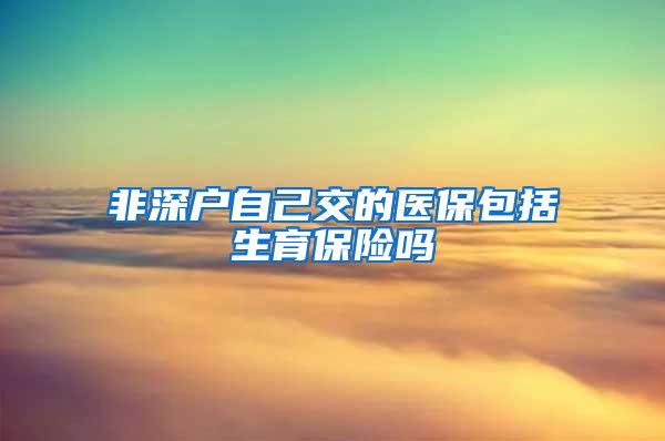 非深户自己交的医保包括生育保险吗