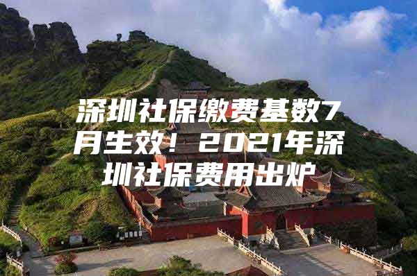 深圳社保缴费基数7月生效！2021年深圳社保费用出炉