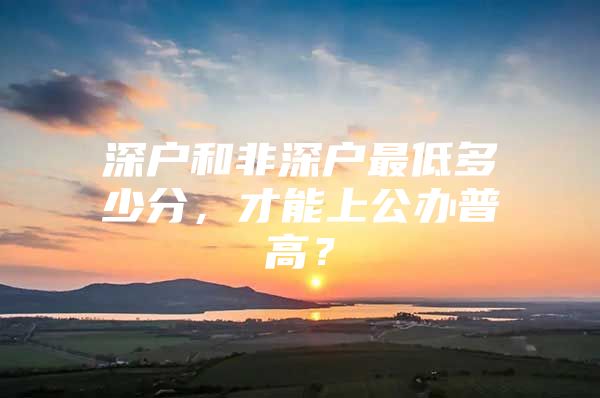 深户和非深户最低多少分，才能上公办普高？