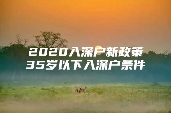 2020入深户新政策35岁以下入深户条件