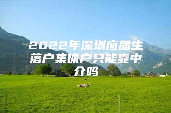 2022年深圳应届生落户集体户只能靠中介吗