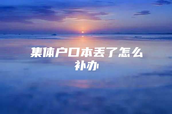 集体户口本丢了怎么补办