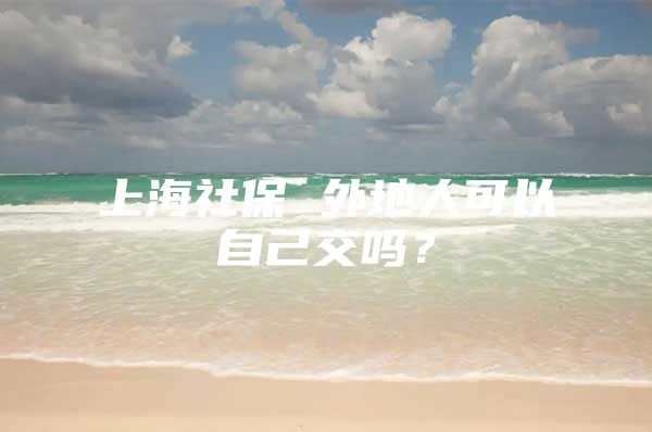 上海社保 外地人可以自己交吗？