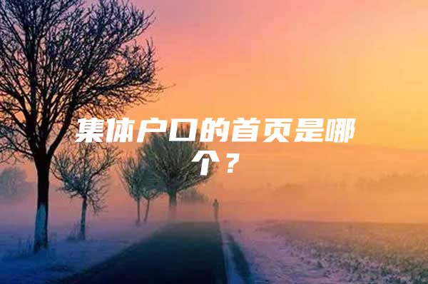 集体户口的首页是哪个？