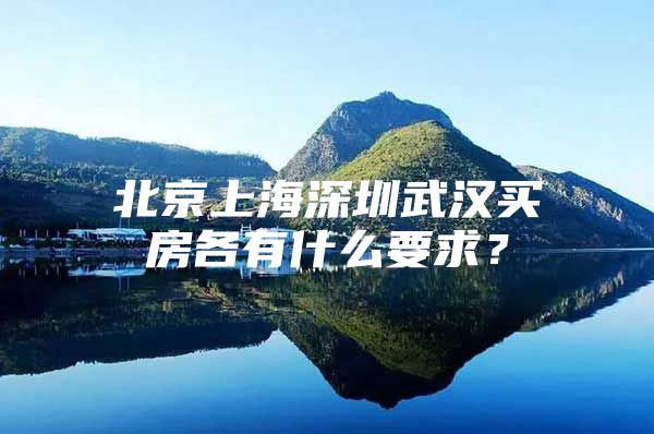 北京上海深圳武汉买房各有什么要求？